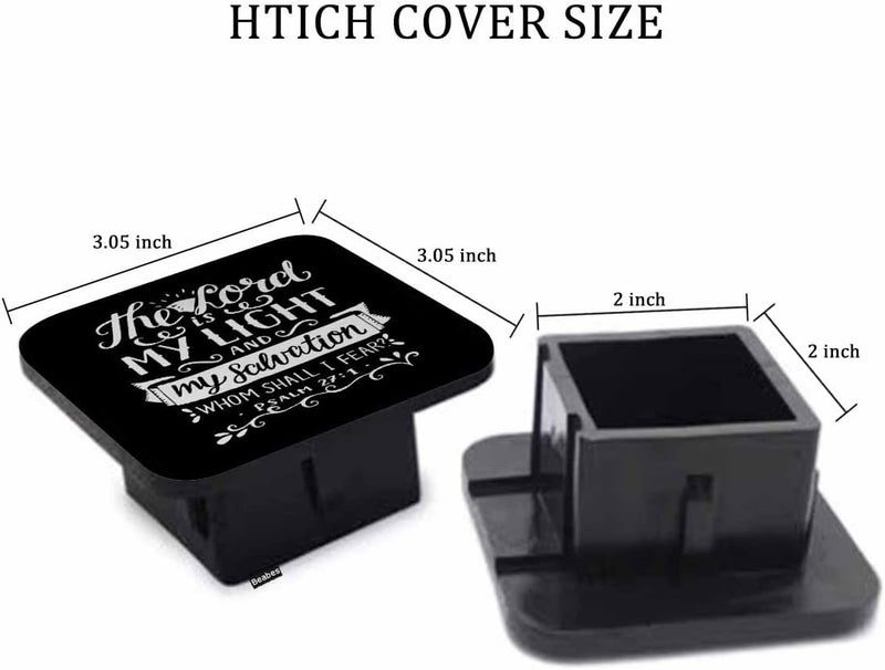 Beabes Bible Verse 2" Hitch Cover, Christian Quote Hitch Covers, The Lord is My Light and My Salvation Hitch Tube Covers Keep Trailer Hitch Receiver Tube Clean and Protected for Sedans Trucks Cars - Image 2